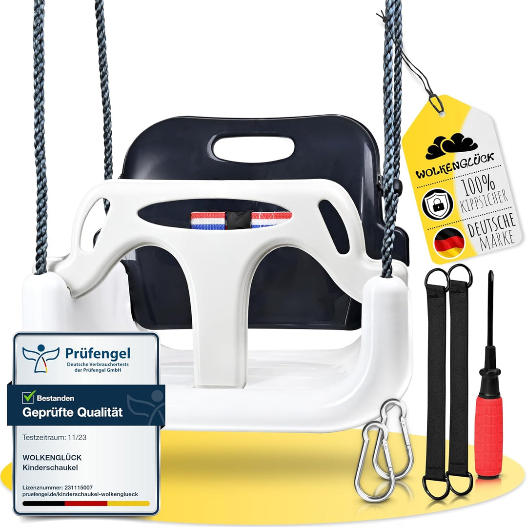 WOLKENGLÜCK® Babyschaukel 3 in 1 [6 Monaten bis 6+ Jahre] - Mitwachsende Kinderschaukel für Outdoor