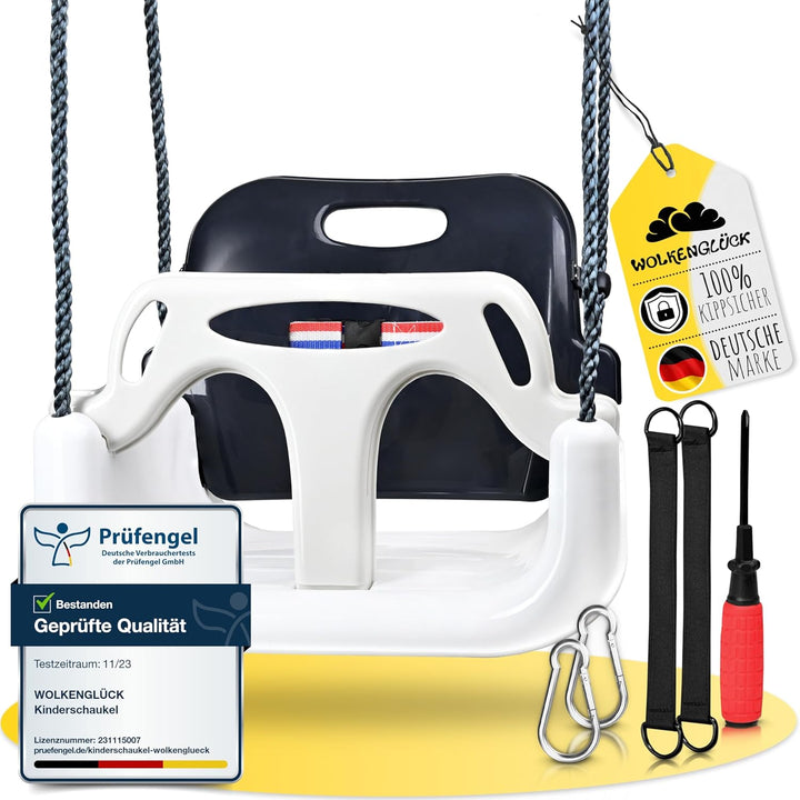 WOLKENGLÜCK® Babyschaukel 3 in 1 [6 Monaten bis 6+ Jahre] - Mitwachsende Kinderschaukel für Outdoor
