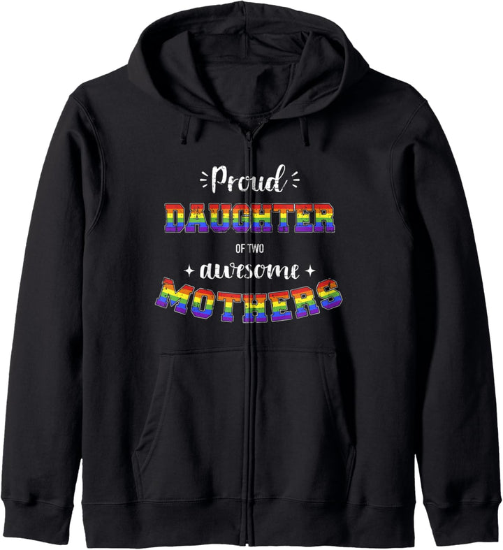 Stolze Tochter Awesome lesbische Mütter Familie Regenbogen Stolz Kapuzenjacke