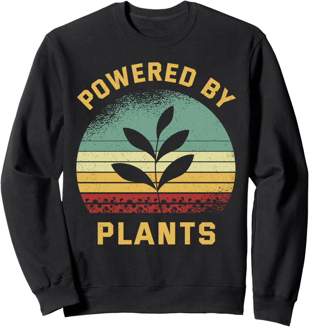 Vegan Veganismus Powered By Plants Geschenkidee Retro Vegi Sweatshirt