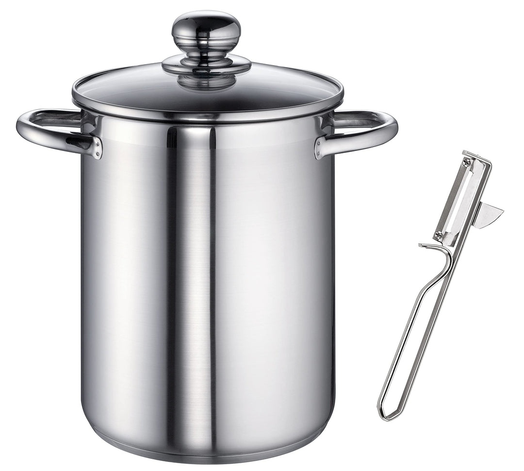 Rohe Germany 262431-02 Spargeltopf Kim, inklusive Spargelschäler, Edelstahl, Induktion, 4.5 liters,
