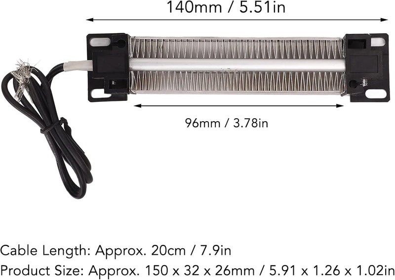 PTC-Heizelement, 150W 12V Isoliertes PTC-Keramik-Luftheizgerät, PTC-Heizung, Elektrisch isolierte Ke