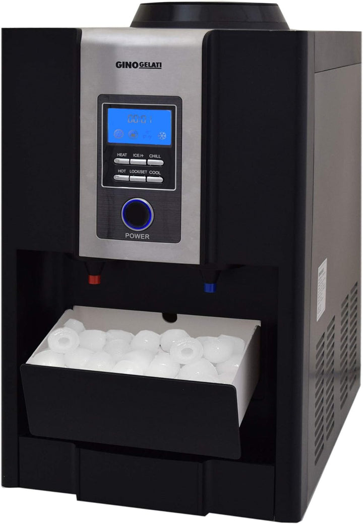 Gino Gelati GG-500W Digitaler Eiswürfelbereiter,(mit Heiss- und Kaltwasserfunktion, LCD Display)