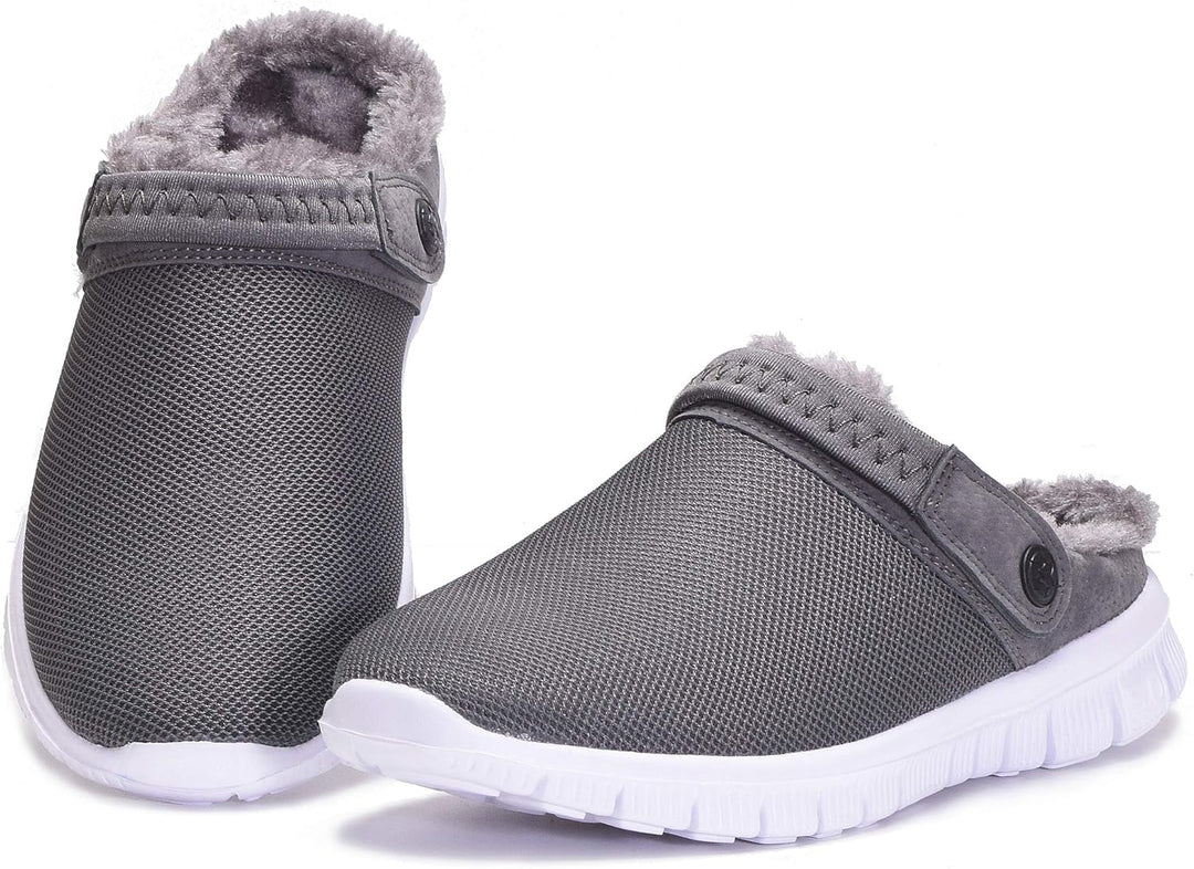 Clogs Hausschuhe Herren Damen Winter Gartenschuhe Haus Pantoffeln Warme Plüsch Gefüttert Gartenclogs