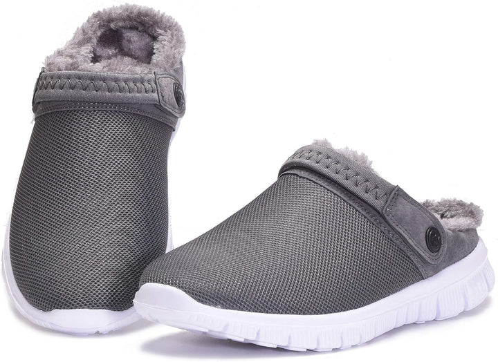 Clogs Hausschuhe Herren Damen Winter Gartenschuhe Haus Pantoffeln Warme Plüsch Gefüttert Gartenclogs