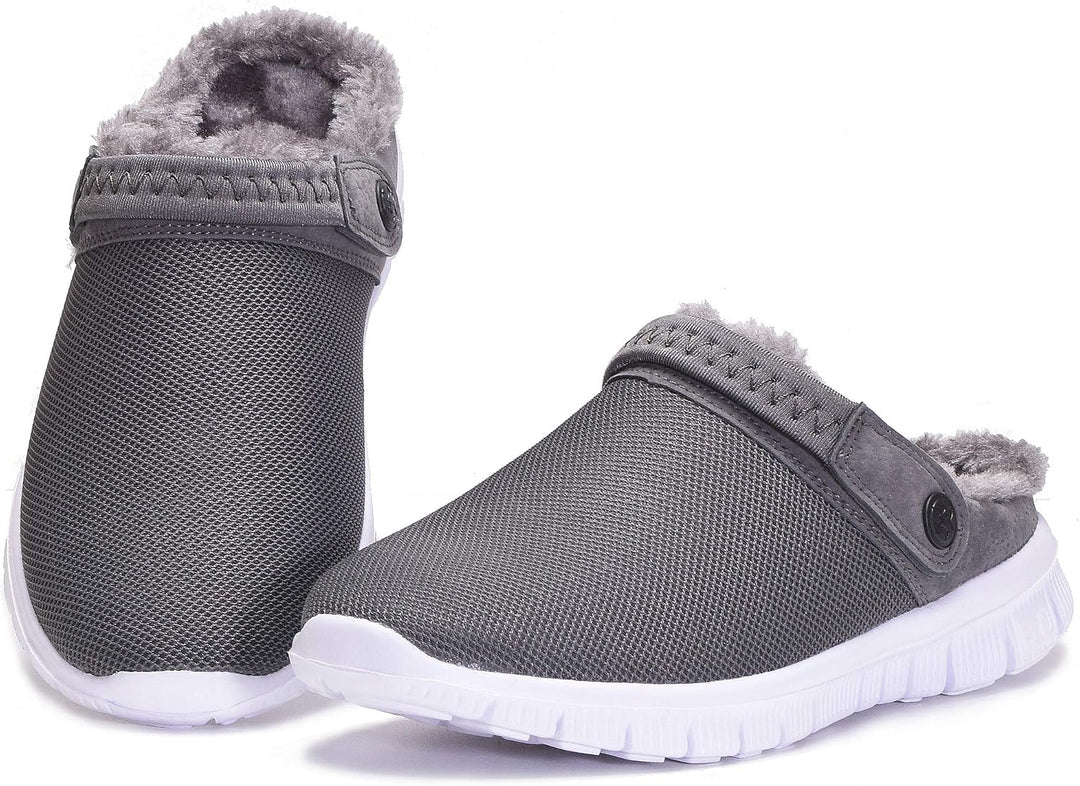 Clogs Hausschuhe Herren Damen Winter Gartenschuhe Haus Pantoffeln Warme Plüsch Gefüttert Gartenclogs