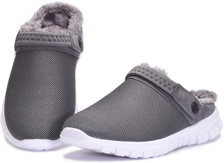Clogs Hausschuhe Herren Damen Winter Gartenschuhe Haus Pantoffeln Warme Plüsch Gefüttert Gartenclogs