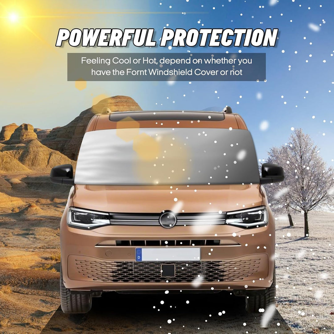 für VW Caddy 2004-2024 Auto Windschutzscheiben Abdeckung, Wasserdicht Sonnenschutz Frontscheibe Ther