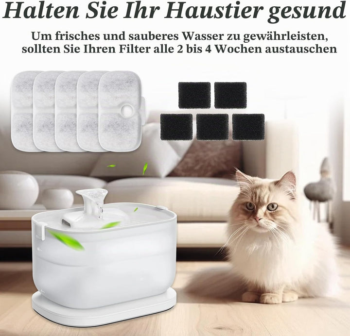 40 Stück Katzenbrunnen Filter für Dockstream Trinkbrunnen für Katze PLWF105/PLWF115/PLWF005, Trinkbr