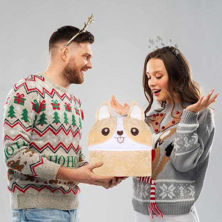 Shoppawhile Corgi Decke mit Ärmeln und Kapuze für Hundebesitzer Kuscheldecke Flauschig Süsse Blanket