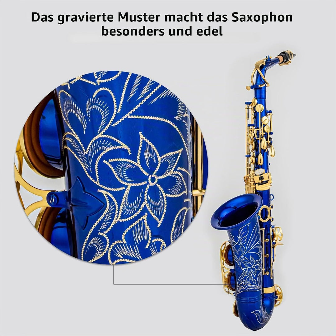 Btuty Eb Alt-Saxophon Messing E Flat Sax 802 Schlüsseltyp Holzblasinstrument mit Reinigungsstab Stof