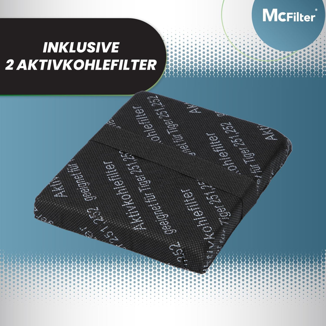 McFilter | 20 Staubsaugerbeutel + Aktivfiltersystem + 2x Aktivkohlefilter + Bürsten EB350/351 + 2x D