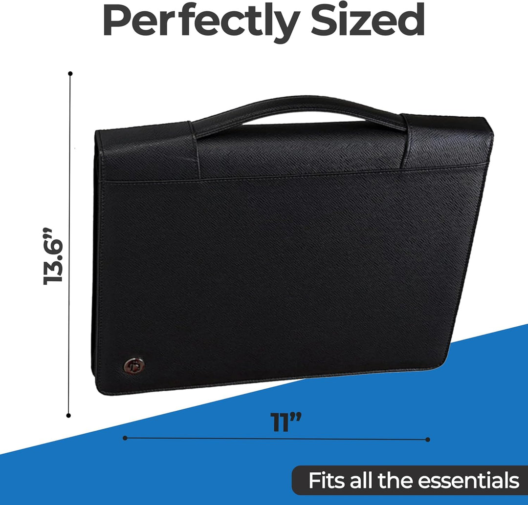 Case-it PAD-40 Executive Reissverschluss-Padfolio mit abnehmbarem 3-Ringordner und Schreibblock in B