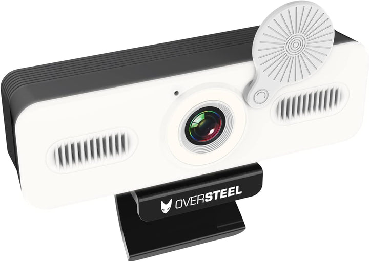 Oversteel - Bulat Webcam 1080P Full HD mit Mikrofon und Lichtring, 60fps, USB 2.0, Videoanrufe, Aufz