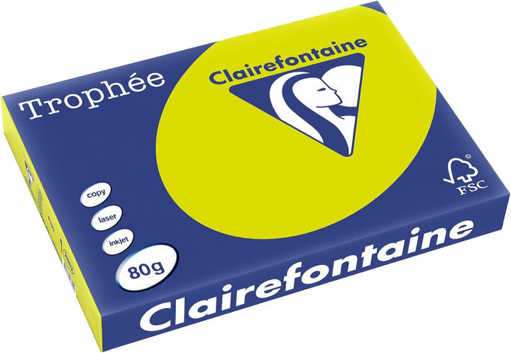 Clairefontaine 2882C - Ries Druckerpapier / Kopierpapier Trophee, intensive Farben, DIN A3, 80g, 500