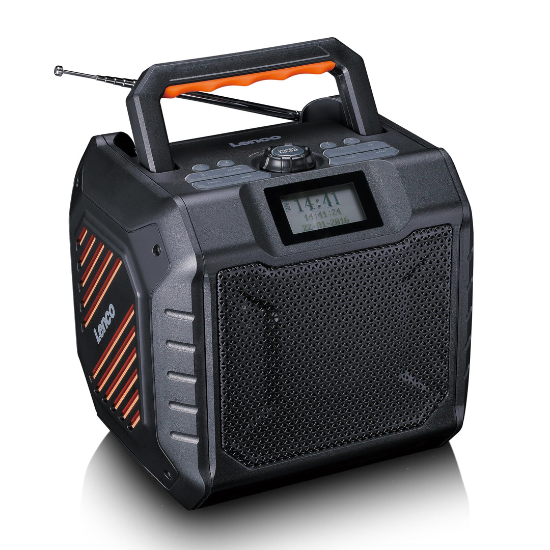 Lenco ODR-160BK Outdoor-Radio - DAB+/FM-Radio, Bluetooth-Lautsprecher, stossfest & wasserdicht, SD-K