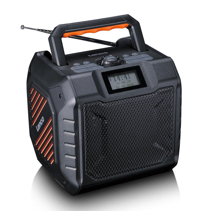 Lenco ODR-160BK Outdoor-Radio - DAB+/FM-Radio, Bluetooth-Lautsprecher, stossfest & wasserdicht, SD-K