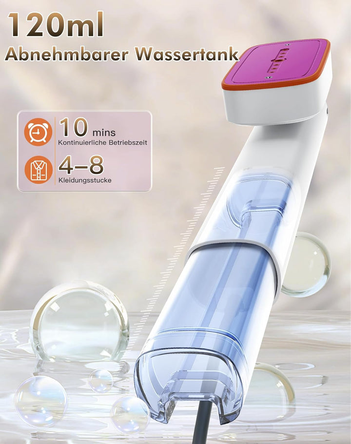 Dampfglätter, 2-IN-1 Reisedampfglätter, 15s schnelles Aufheizen, 220–240V EU Spannung, 1200W Steamer
