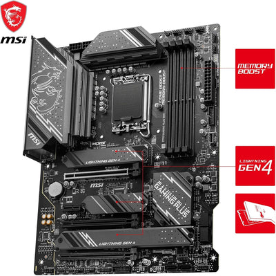 MSI Z790 GAMING PLUS WIFI Motherboard, ATX - Unterstützt Intel Core Prozessoren der 12. und 13. Gene