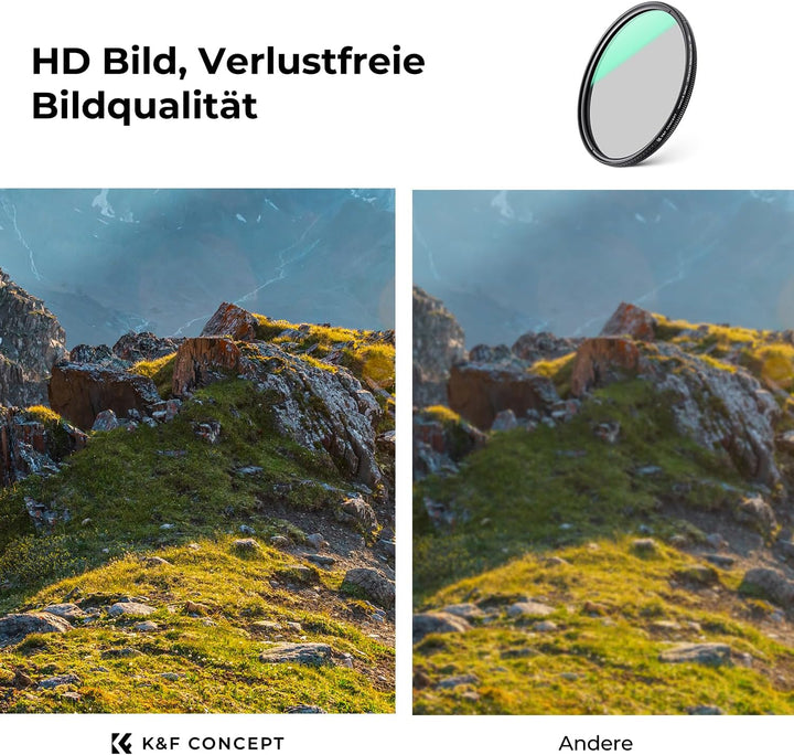 K&F Concept Nano-X Serie Ultra-niedrige Reflexion Polfilter 46mm CPL Filter Polarisationsfilter MRC