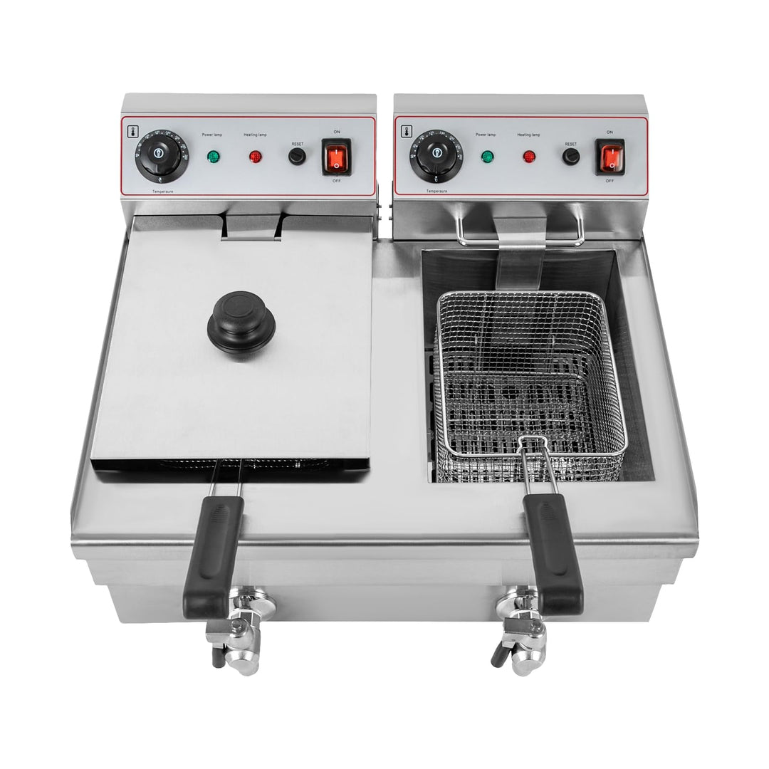 Silber Gewerbliche Elektrische Bratpfanne, Elektrische Öl-Friteuse Bratpfanne Küchenbratmaschine mit