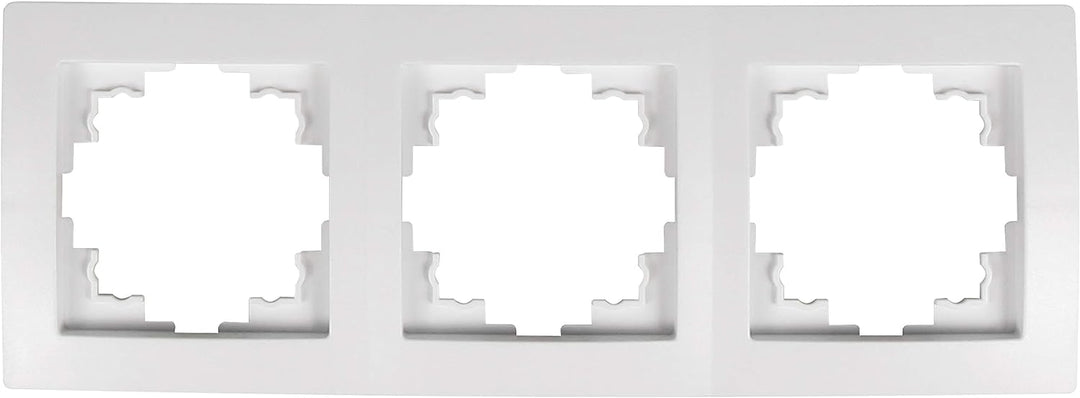MC POWER - 18er Pack Rahmen| FLAIR | 3-fach, Steckdosenrahmen, Lichtschalter Rahmen, weiss matt 18 R