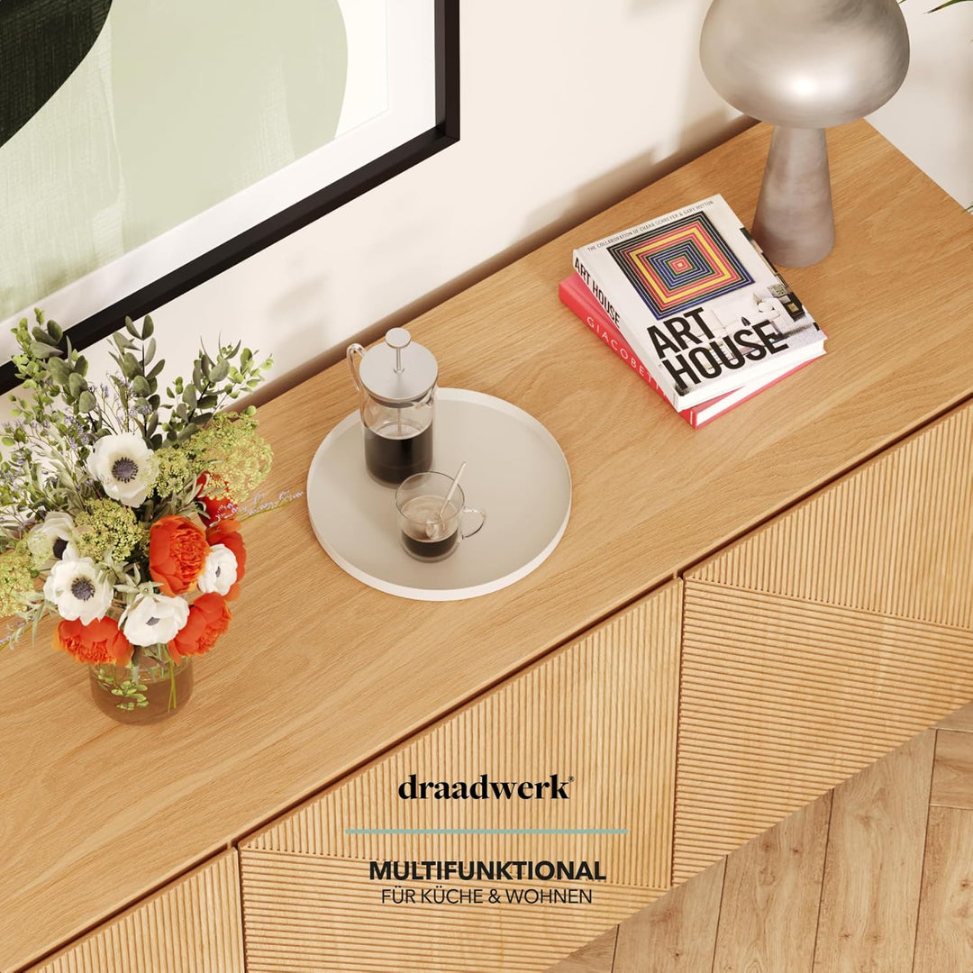 draadwerk® Deko Tablett Creme Ø 30 cm | Serviertablett aus Metall | Dekoteller rund | Home & Living