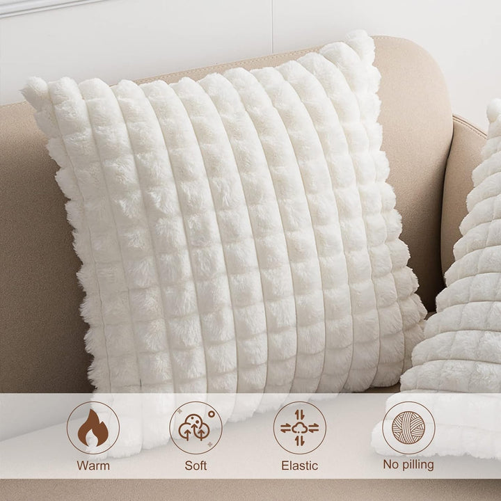 VanderHOME Dekorativ Kurze Wolle Kissenbezüge Weicher Plüsch Kurzer Wollsamt Dekokissenbezuge Luxuri