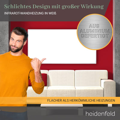 Heidenfeld Infrarotheizung HF-HP100-2 | 𝟭𝟬 𝐉𝐀𝐇𝐑𝐄 𝐆𝐀𝐑𝐀𝐍𝐓𝐈𝐄 - App Steuerung - 300-1000 Watt - Infrarot