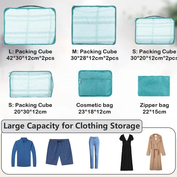 Packing Cubes 12-teilig – Large Suitcase Organizer – Koffer Organizer & Packtaschen für Koffer – in