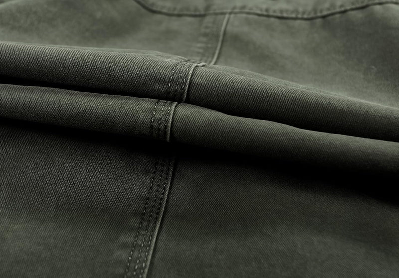 MERCIYD Herren Übergangsjacke Cargo Jacke Männer Stehkragen Baumwolle Jacke Multi Taschen Armeejacke