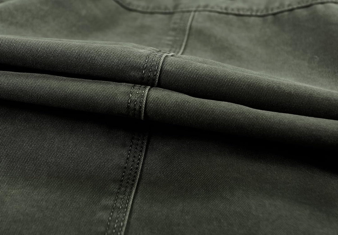 MERCIYD Herren Übergangsjacke Cargo Jacke Männer Stehkragen Baumwolle Jacke Multi Taschen Armeejacke