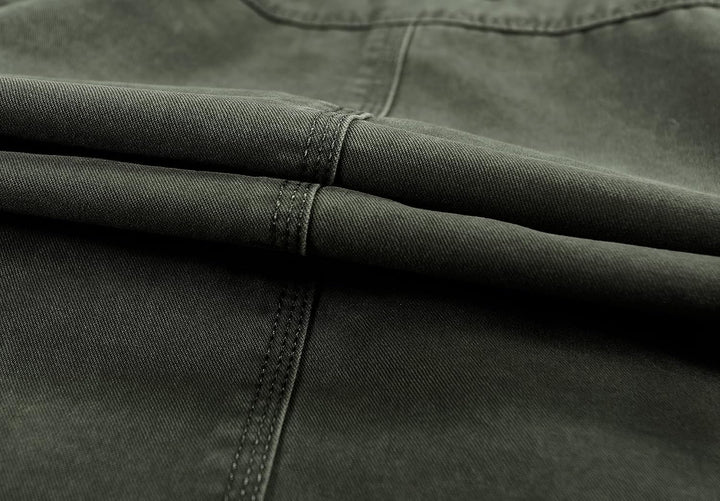 MERCIYD Herren Übergangsjacke Cargo Jacke Männer Stehkragen Baumwolle Jacke Multi Taschen Armeejacke