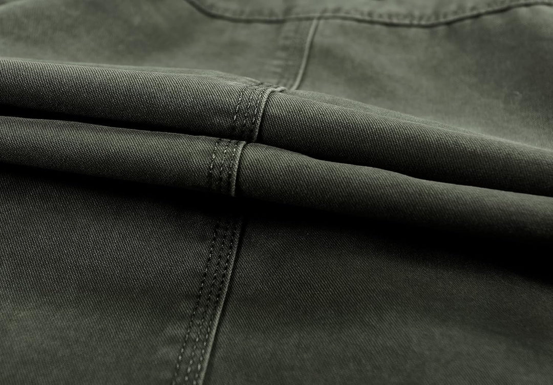 MERCIYD Herren Übergangsjacke Cargo Jacke Männer Stehkragen Baumwolle Jacke Multi Taschen Armeejacke