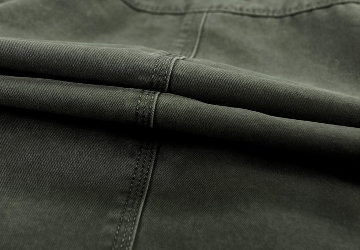 MERCIYD Herren Übergangsjacke Cargo Jacke Männer Stehkragen Baumwolle Jacke Multi Taschen Armeejacke