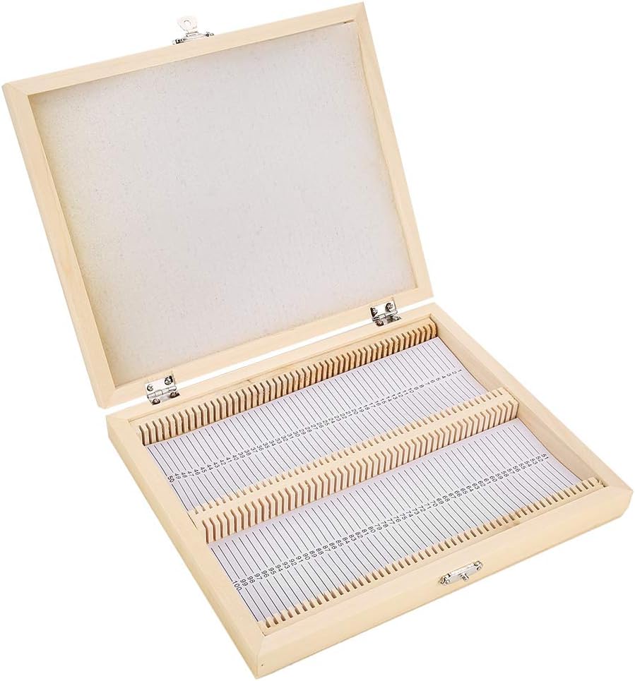 Nummerierte Mikroskop-Objektträger Aufbewahrungsbox Holzverschmutzungsfreier 100-Objektträger-Halter