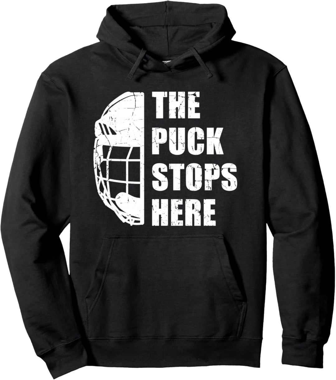 Eishockey The Puck Stops Here Jugendhockeyspieler Pullover Hoodie