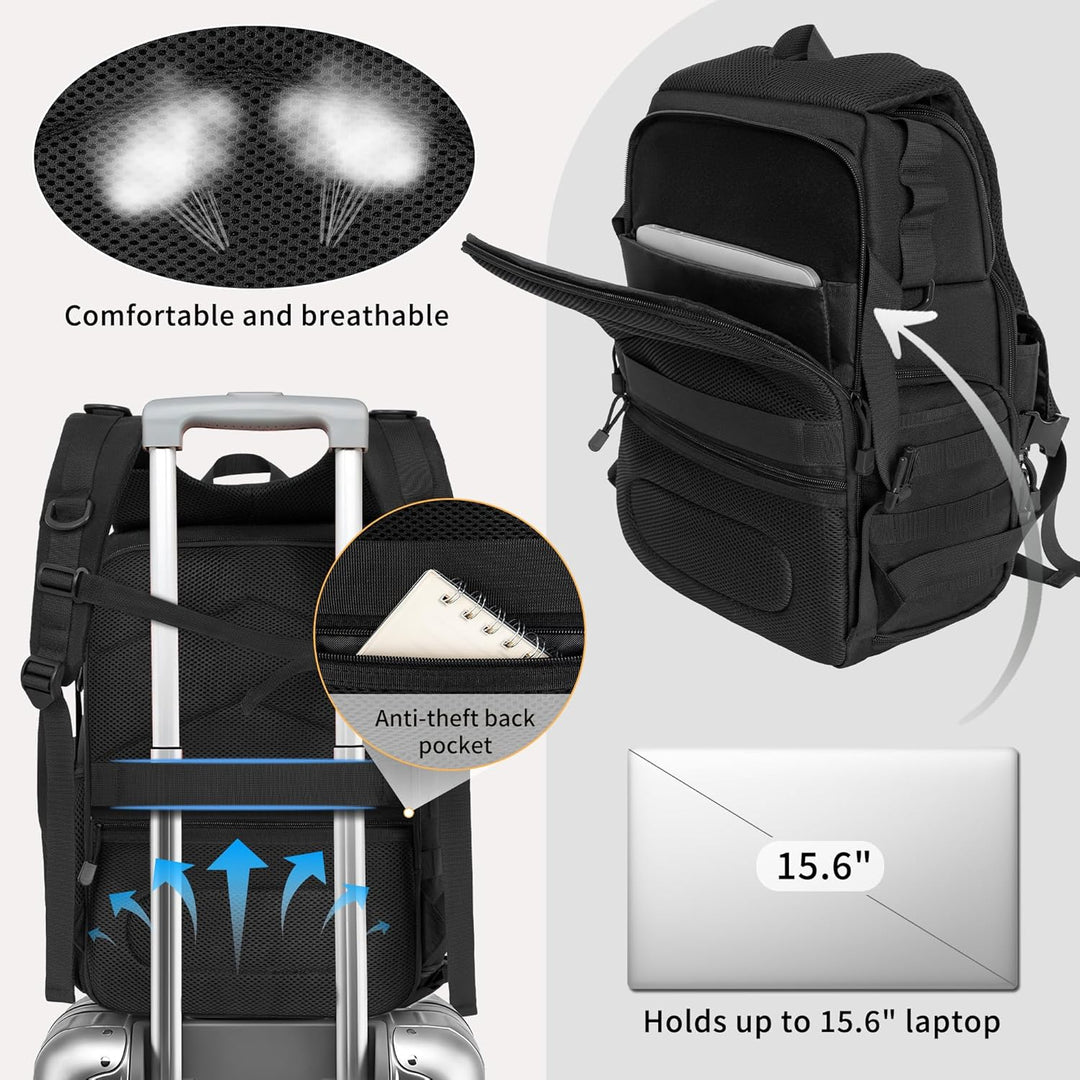 Kamerarucksack mit 15,6 Zoll Laptopfach - wasserdichte Kameratasche, langlebige DSLR/SLR-Fototasche