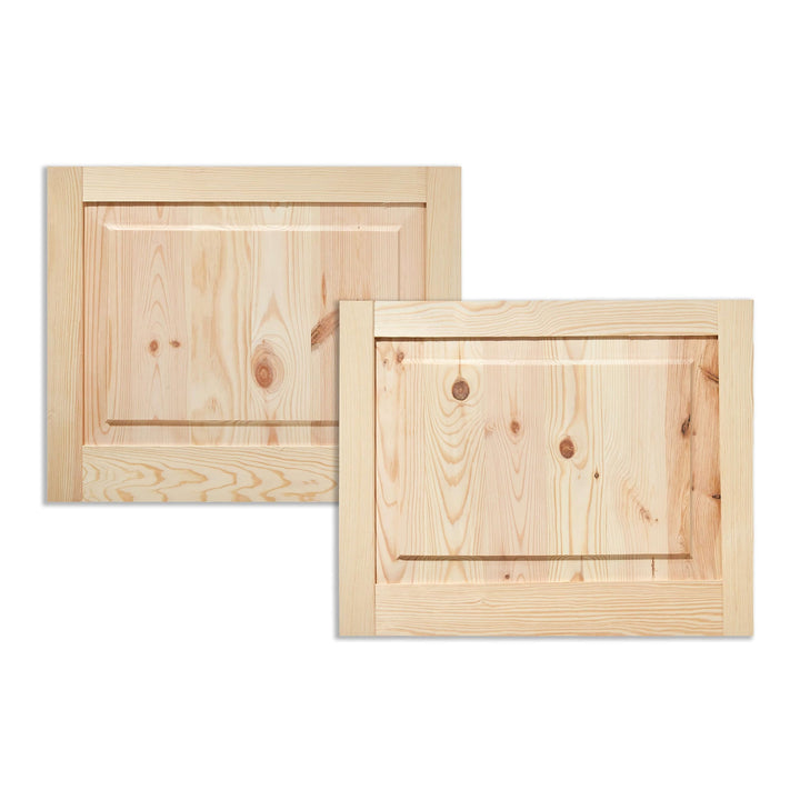 Kassettentür Schranktür Holz RUSTIKAL | 39,5 x 49,4 cm 2-er Pack Set | unbehandelte Holztür aus Kief