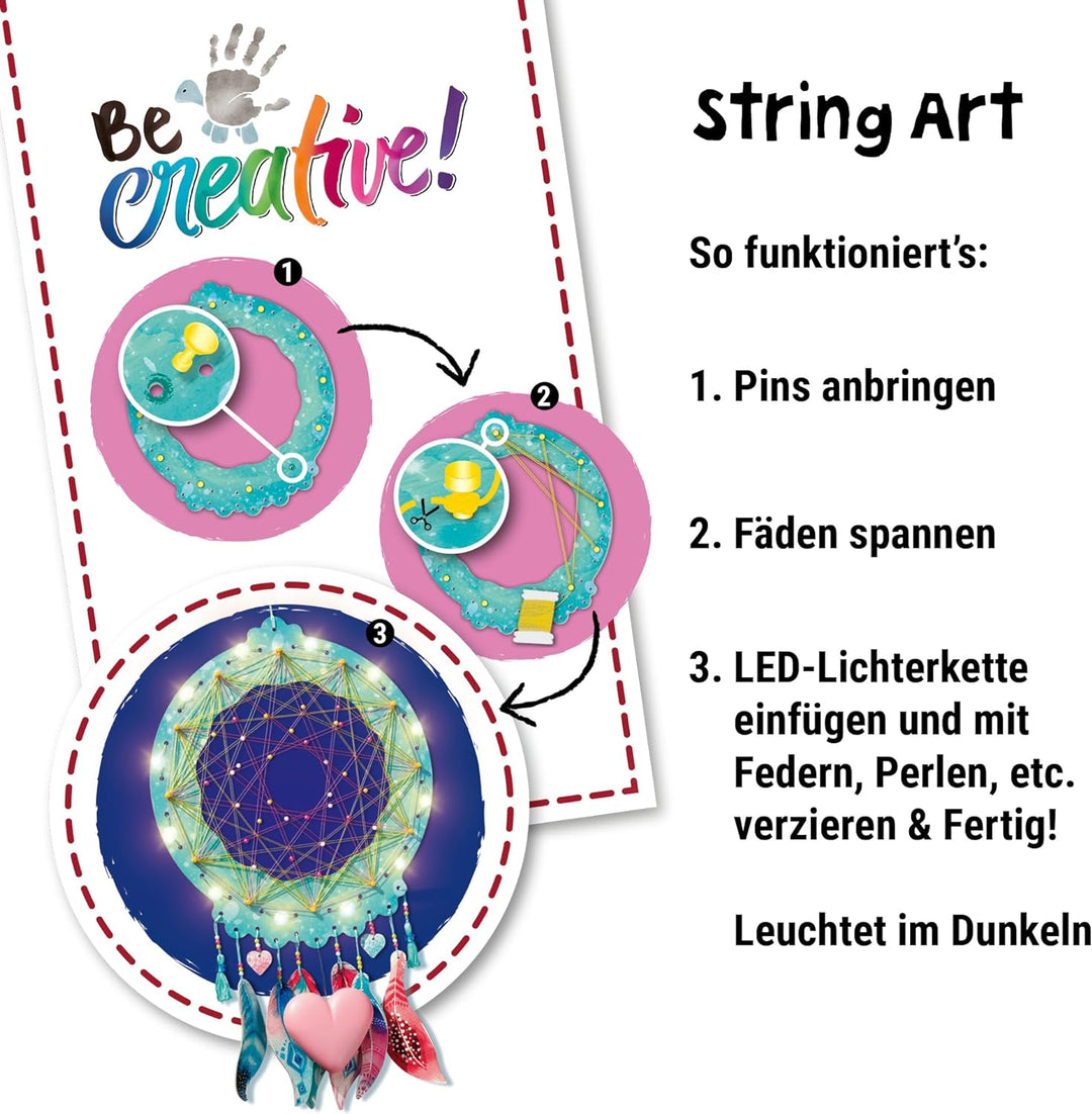 Ravensburger 18235 String Art Maxi:Dreamcatcher, String Art Bastelset für Kinder ab 8 Jahren, Kreati