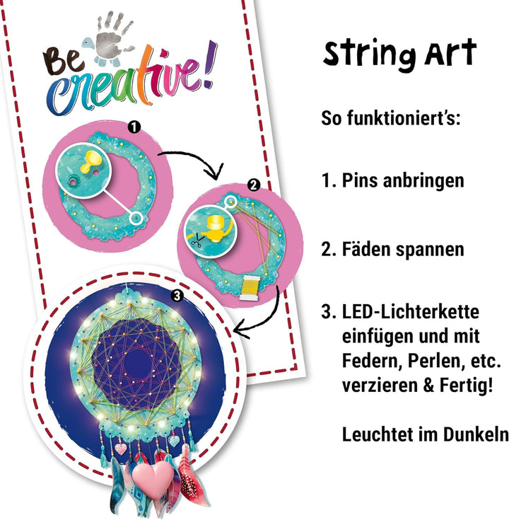 Ravensburger 18235 String Art Maxi:Dreamcatcher, String Art Bastelset für Kinder ab 8 Jahren, Kreati