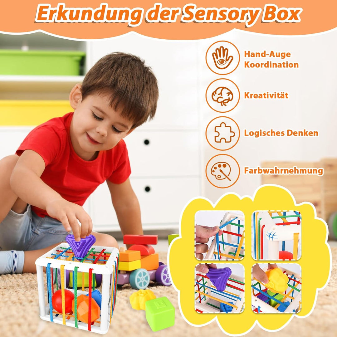 Herenear 6 in 1 Montessori Spielzeug Baby, Spielzeug Baby ab 6 Monate, Motorikspielzeug, Stapelspiel