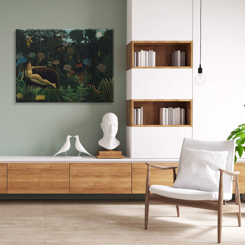 PICANOVA – Henri Rousseau – The Dream 100x75cm – Bild auf Leinwand – Premium Kunstdruck Auf 2cm Holz