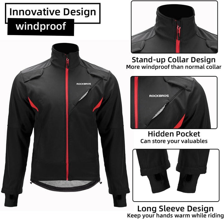 ROCKBROS Winter Jacke/Hose Fahrradbekleidung Herren Fahrrad Radjacke Lange Windjacke Radhose Freizei