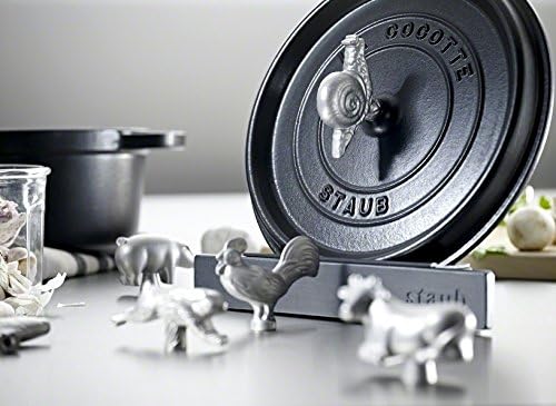 STAUB Knauf Fisch 8 x 4 x 2 cm, Edelstahl, für Cocottes, Bräter mit Durchmesser 18-41 cm, Silber, Fi