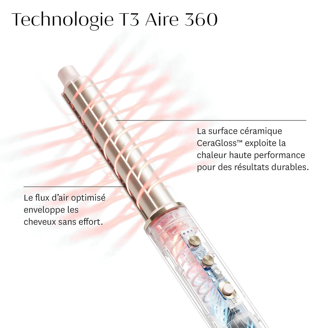 T3 Aire 360 Warmluftstyler Blowout-Kit mit Keramik-Lockenaufsätzen, ovaler Bürste und breiter Düse |