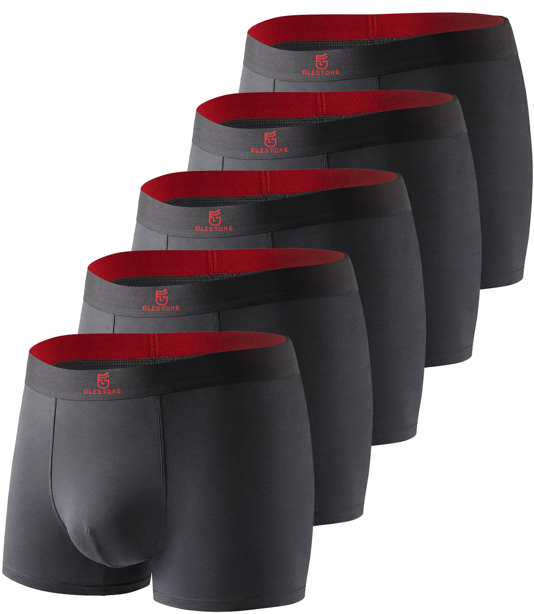 GLESTORE Modal Unterhosen Männer Boxershorts Herren 5er Pack Underpants M 5dunkelgrau, M 5dunkelgrau
