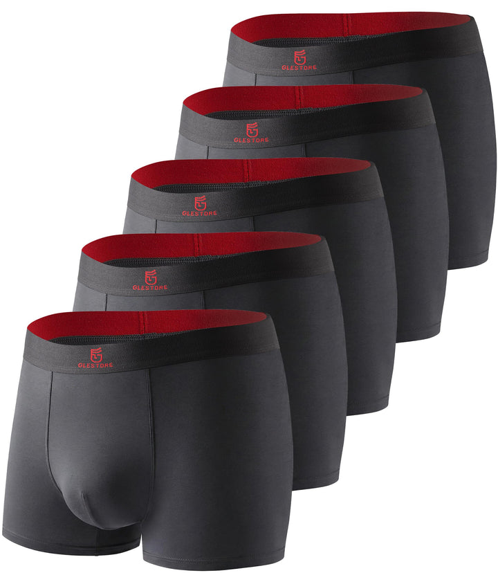 GLESTORE Modal Unterhosen Männer Boxershorts Herren 5er Pack Underpants M 5dunkelgrau, M 5dunkelgrau