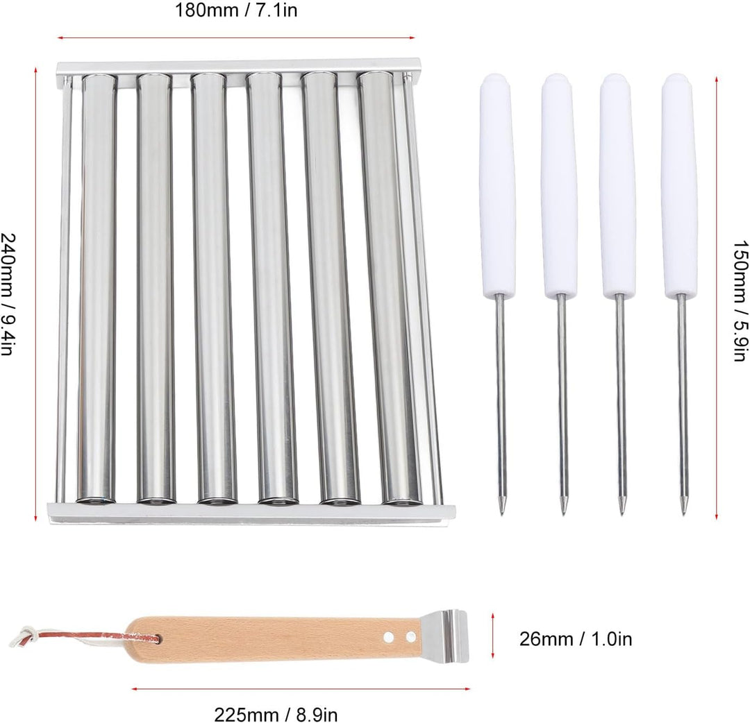 Mumusuki Hot-Dog-Roller aus Edelstahl, 5 Hot-Dog-Kapazität, Grill-Wurstroller mit Hochglanzpolierter