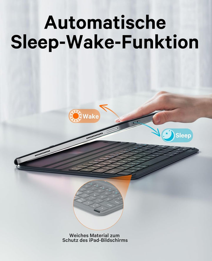 CHESONA iPad Air 11 Hülle mit Tastatur, Magnetische Tastatur für iPad Air 5/4, Ultra-Schlank & Leich